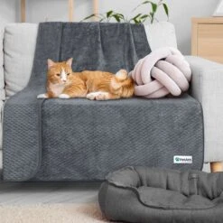 PetAmi Sherpa Fleece Waterproof Waffle Cat & Dog Blanket -Blue Buffalo || ROYAL CANIN || Wellness Sales 903958 PT5. AC SS1800 V1688156834