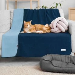 PetAmi Reversible Fleece Waterproof Cat & Dog Blanket -Blue Buffalo || ROYAL CANIN || Wellness Sales 904070 PT5. AC SS1800 V1688390248