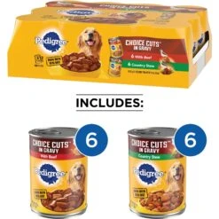 Pedigree Choice Cuts In Gravy Beef & Country Stew Adult Canned Wet Dog Food Variety Pack & Pedigree Choice Cuts In Gravy Prime Rib, Rice & Vegetable Flavor & Roasted Chicken Adult Canned Wet Dog Food Variety Pack 14 Pedigree Choice Cuts In Gravy Beef & Country Stew Adult Canned Wet Dog Food Variety Pack & Pedigree Choice Cuts In Gravy Prime Rib, Rice & Vegetable Flavor & Roasted Chicken Adult Canned Wet Dog Food Variety Pack -Blue Buffalo || ROYAL CANIN || Wellness Sales 916342 PT3. AC SS1800 V1689883875