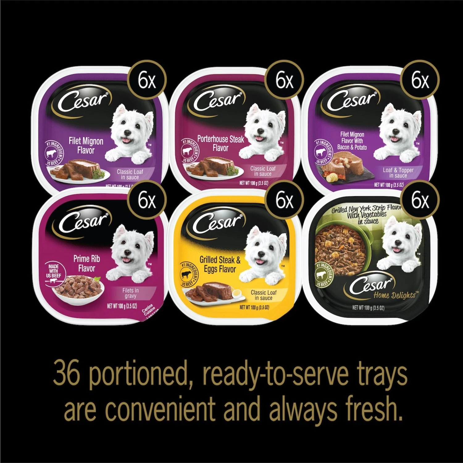 Cesar Home Delights & Classic Loaf In Sauce Variety Pack Small Breed Adult Wet Dog Food Trays & Cesar Steak Lovers Variety Pack Small Breed Adult Wet Dog Food Trays 9 Cesar Home Delights & Classic Loaf In Sauce Variety Pack Small Breed Adult Wet Dog Food Trays & Cesar Steak Lovers Variety Pack Small Breed Adult Wet Dog Food Trays - Image 7