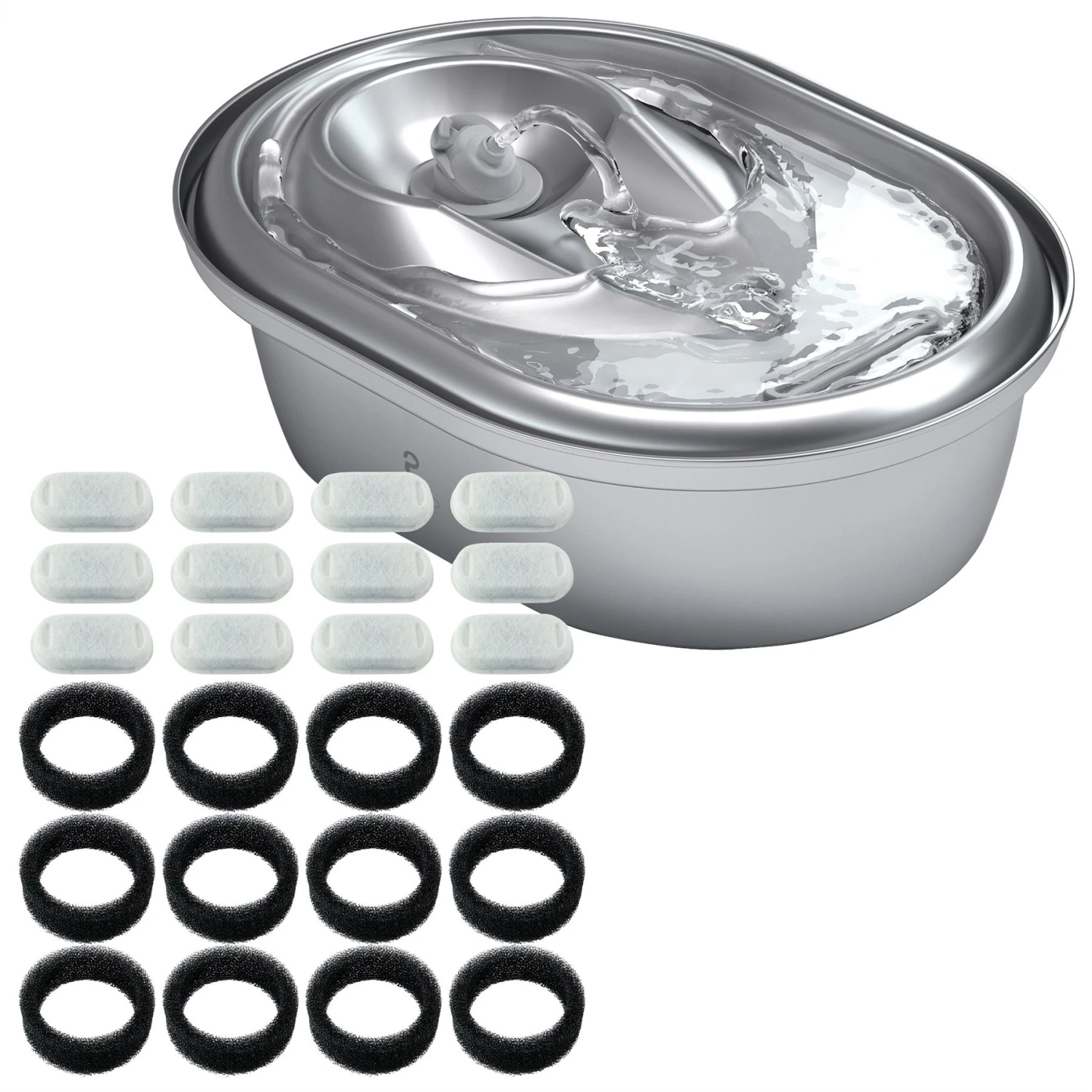 Petlibro Stainless Steel Dog & Cat Water Fountain, 2-L & Pet Standard PETLIBRO Model PLWF003 Stainless Steel Pet Water Fountain Replacement Filter & Replacement Pre-Filter Sponges, 67-oz, 12-pack 3 Petlibro Stainless Steel Dog & Cat Water Fountain, 2-L & Pet Standard PETLIBRO Model PLWF003 Stainless Steel Pet Water Fountain Replacement Filter & Replacement Pre-Filter Sponges, 67-oz, 12-pack