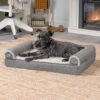 FurHaven Luxe Fur & Performance Linen Orthopedic Cat & Dog Bed With Removable Cover -Blue Buffalo || ROYAL CANIN || Wellness Sales 919566 MAIN. AC SS1800 V1690909991