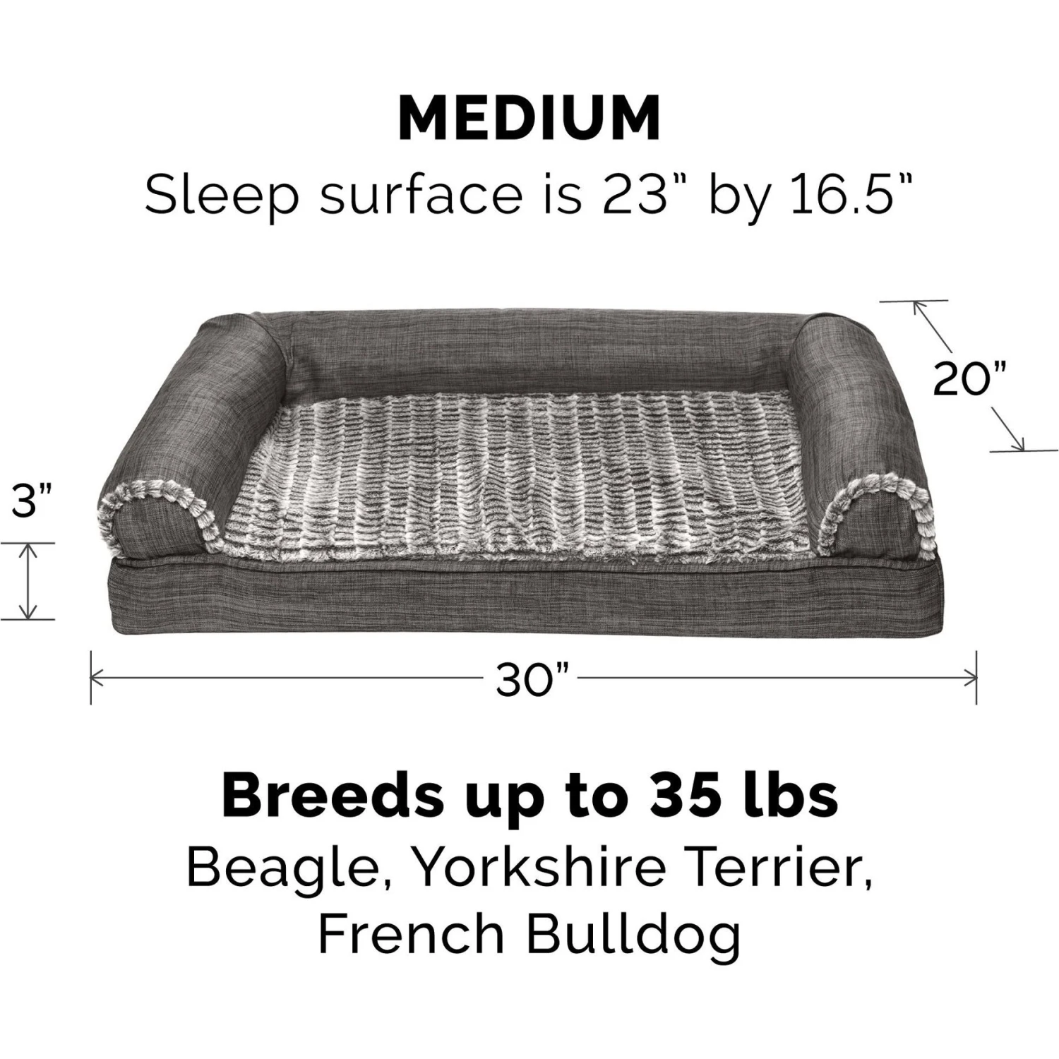 FurHaven Luxe Fur & Performance Linen Orthopedic Cat & Dog Bed With Removable Cover 5 FurHaven Luxe Fur & Performance Linen Orthopedic Cat & Dog Bed With Removable Cover - Image 3