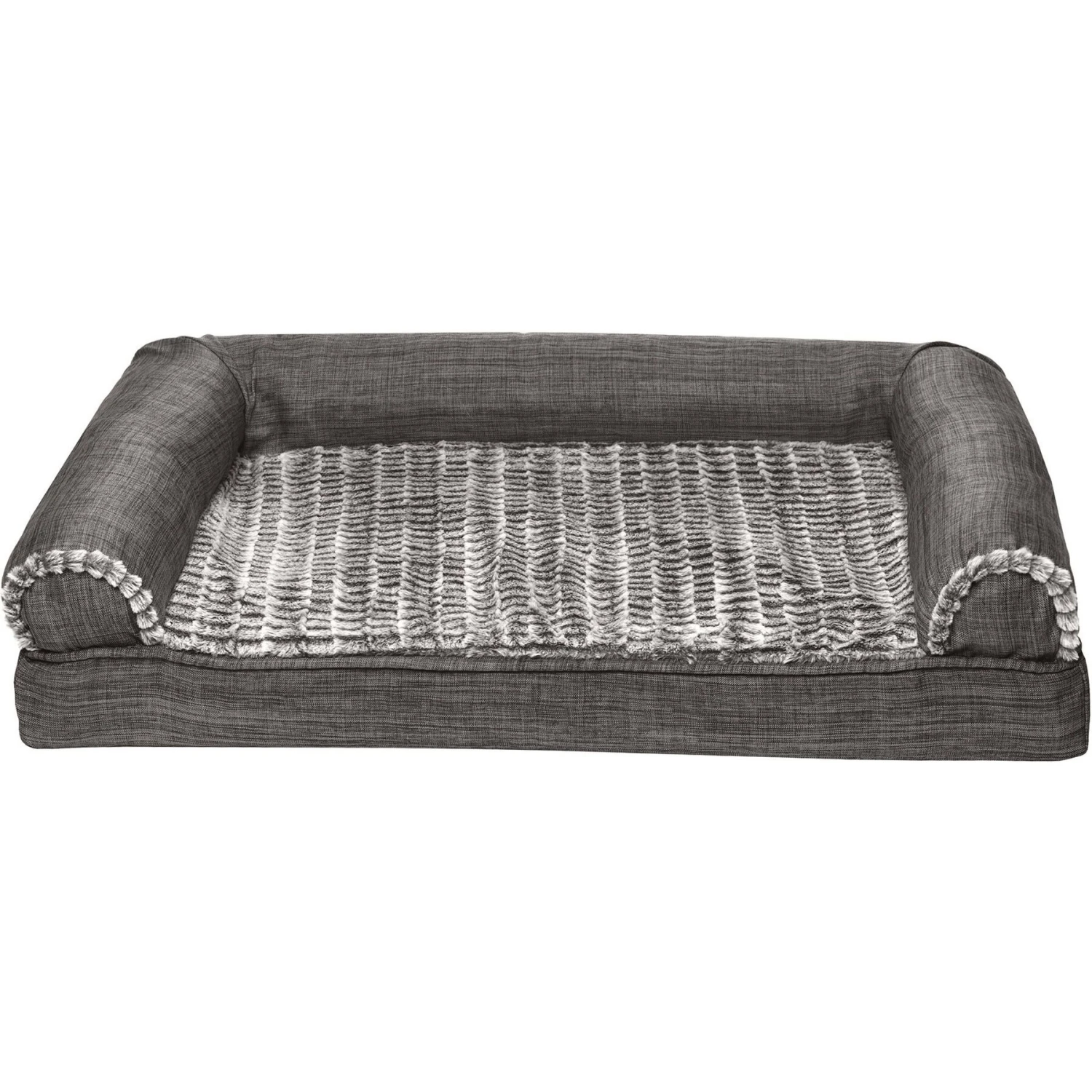 FurHaven Luxe Fur & Performance Linen Orthopedic Cat & Dog Bed With Removable Cover 7 FurHaven Luxe Fur & Performance Linen Orthopedic Cat & Dog Bed With Removable Cover - Image 5