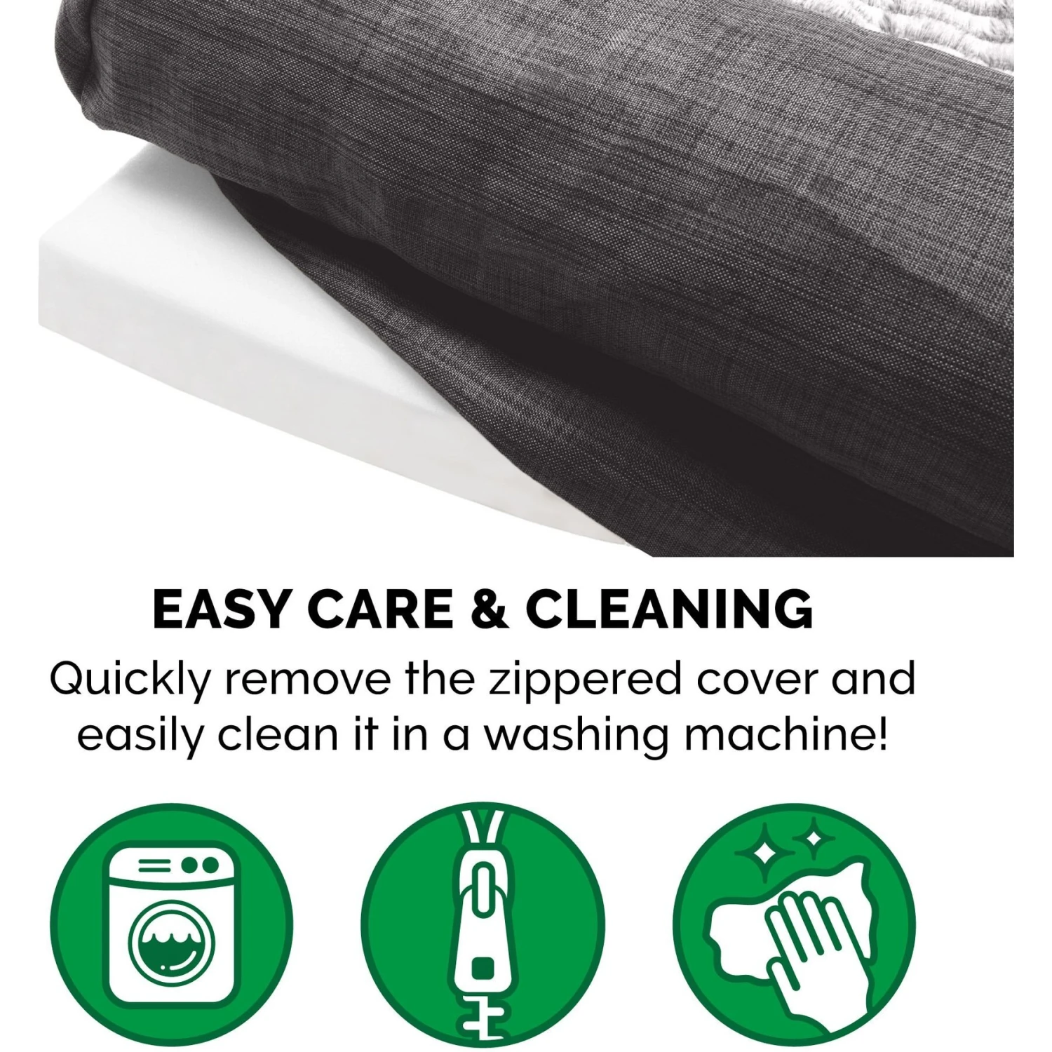 FurHaven Luxe Fur & Performance Linen Orthopedic Cat & Dog Bed With Removable Cover 11 FurHaven Luxe Fur & Performance Linen Orthopedic Cat & Dog Bed With Removable Cover - Image 9