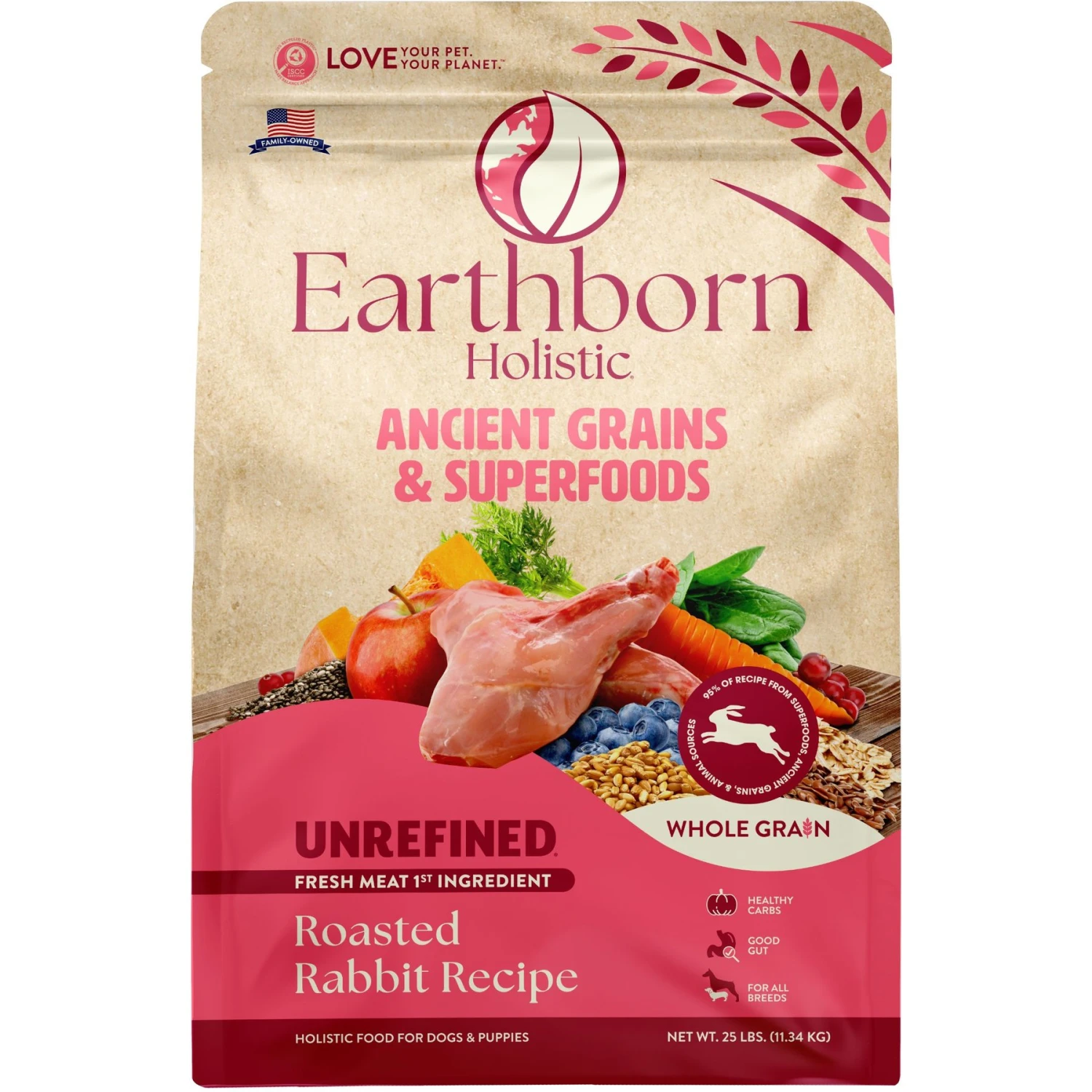 Earthborn Holistic Unrefined Roasted Rabbit With Ancient Grains & Superfoods Dry Dog Food 3 Earthborn Holistic Unrefined Roasted Rabbit With Ancient Grains & Superfoods Dry Dog Food