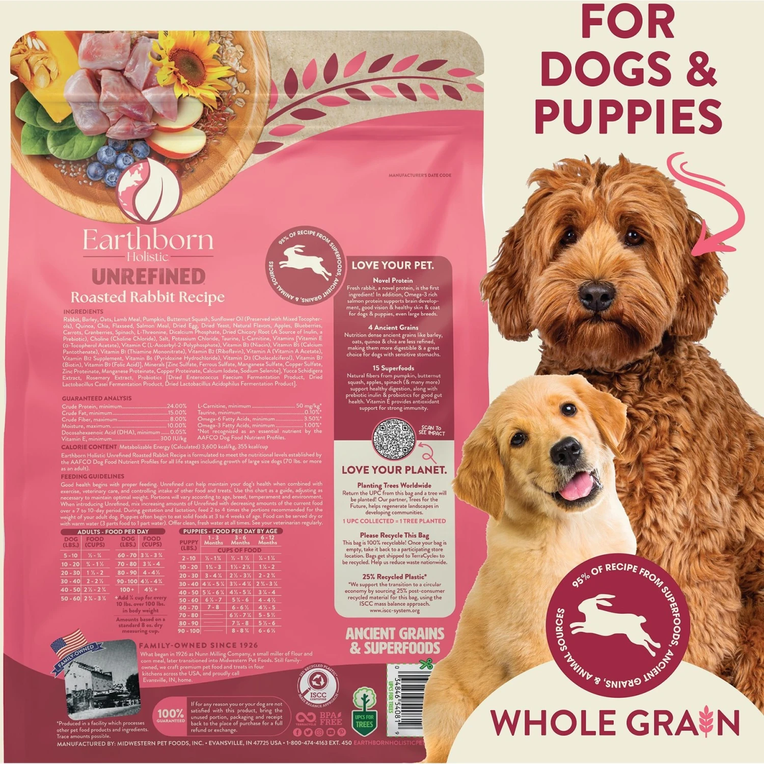 Earthborn Holistic Unrefined Roasted Rabbit With Ancient Grains & Superfoods Dry Dog Food 5 Earthborn Holistic Unrefined Roasted Rabbit With Ancient Grains & Superfoods Dry Dog Food - Image 3
