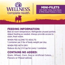 Wellness Petite Entrees Mini-Filets Turkey In Gravy Small Breed Natural Wet Dog Food, 3-oz Cup, 12 Count -Blue Buffalo || ROYAL CANIN || Wellness Sales 931550 PT5. AC SS1800 V1692111533