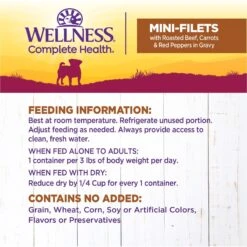 Wellness Petite Entrees Mini-Filets Beef In Gravy Small Breed Natural Wet Dog Food, 3-oz Cup, 12 Count 13 Wellness Petite Entrees Mini-Filets Beef In Gravy Small Breed Natural Wet Dog Food, 3-oz Cup, 12 Count -Blue Buffalo || ROYAL CANIN || Wellness Sales 931566 PT5. AC SS1800 V1692112496