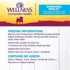 Wellness Petite Entrees Shredded Medley Lamb & Venison Small Breed Natural Wet Dog Food, 3-oz Cup, 12 Count -Blue Buffalo || ROYAL CANIN || Wellness Sales 931678 PT5. AC SS1800 V1692111481