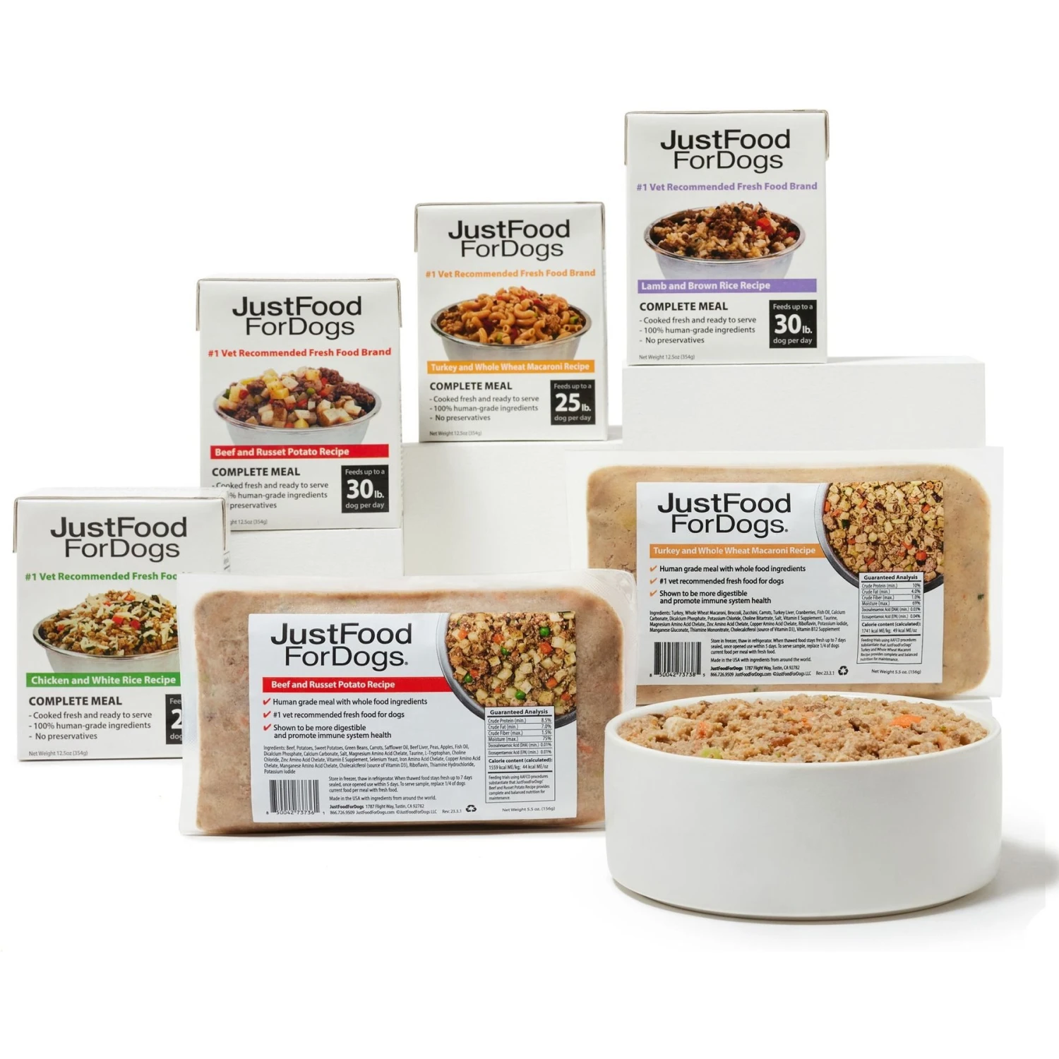 JustFoodForDogs Variety Pack Frozen Human-Grade Fresh Dog Food & JustFoodForDogs Pantry Fresh Human-Grade Non-GMO Variety Pack Fresh Dog Food, 12.5-oz Pouch, Case Of 8 3 JustFoodForDogs Variety Pack Frozen Human-Grade Fresh Dog Food & JustFoodForDogs Pantry Fresh Human-Grade Non-GMO Variety Pack Fresh Dog Food, 12.5-oz Pouch, Case Of 8