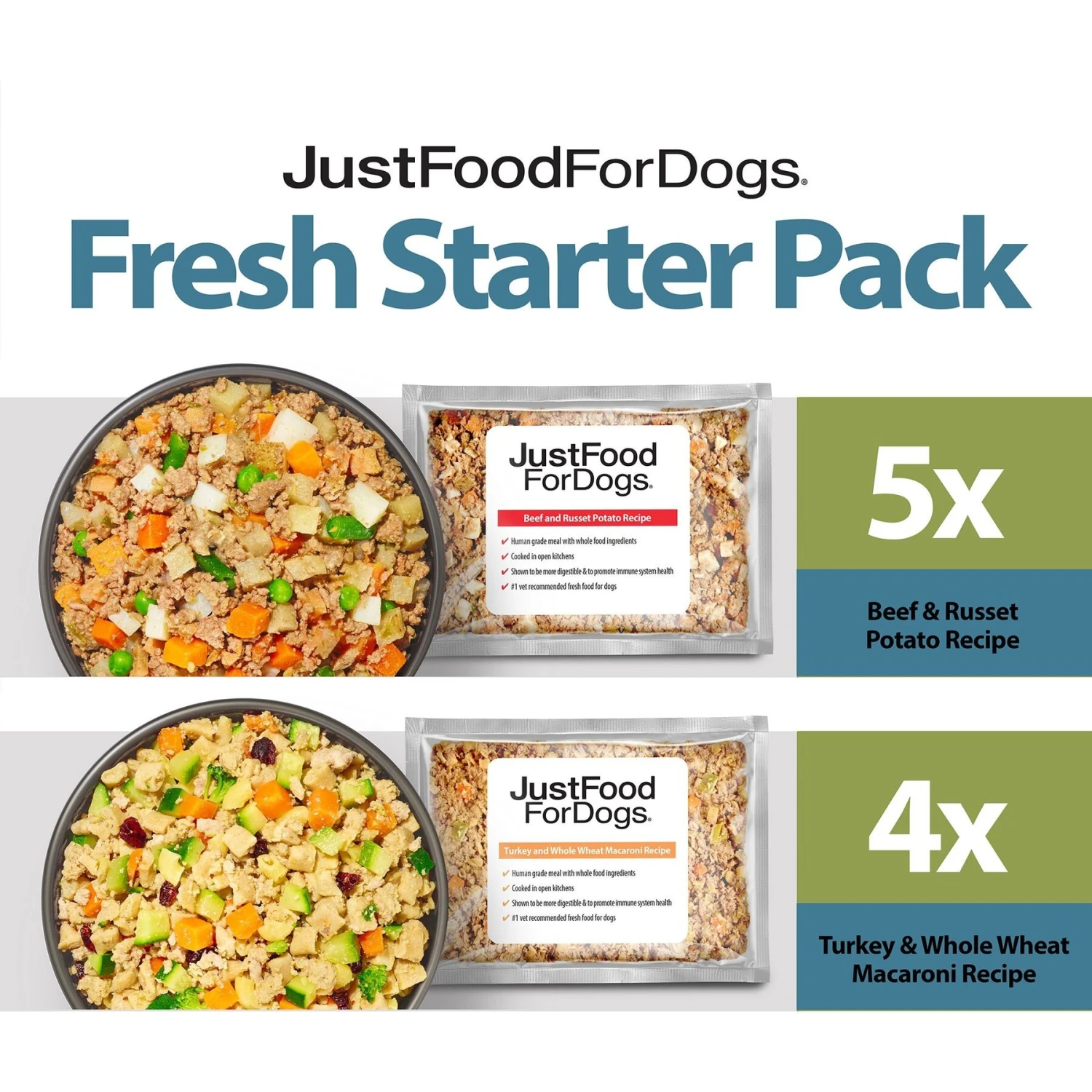 JustFoodForDogs Variety Pack Frozen Human-Grade Fresh Dog Food & JustFoodForDogs Pantry Fresh Human-Grade Non-GMO Variety Pack Fresh Dog Food, 12.5-oz Pouch, Case Of 8 4 JustFoodForDogs Variety Pack Frozen Human-Grade Fresh Dog Food & JustFoodForDogs Pantry Fresh Human-Grade Non-GMO Variety Pack Fresh Dog Food, 12.5-oz Pouch, Case Of 8 - Image 2