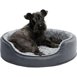 FurHaven Pet Products Two-Tone Faux Fur & Suede Oval Dog & Cat Bed -Blue Buffalo || ROYAL CANIN || Wellness Sales 939614 PT3. AC SS1800 V1692109725