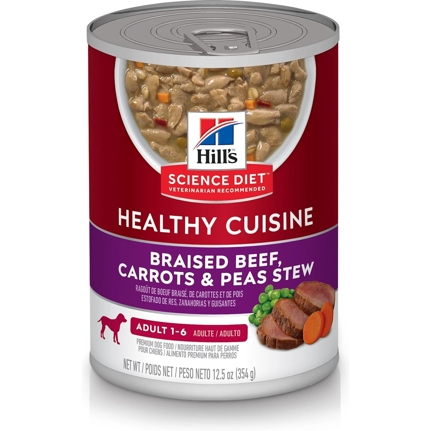 Hill's Science Diet Adult Healthy Cuisine Braised Beef, Carrots & Peas Stew Canned Dog Food 3 Hill's Science Diet Adult Healthy Cuisine Braised Beef, Carrots & Peas Stew Canned Dog Food
