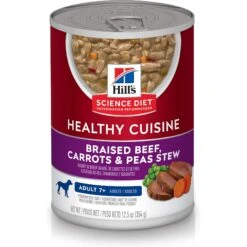 Hill's Science Diet Adult 7+ Healthy Cuisine Braised Beef, Carrots & Peas Stew Canned Dog Food