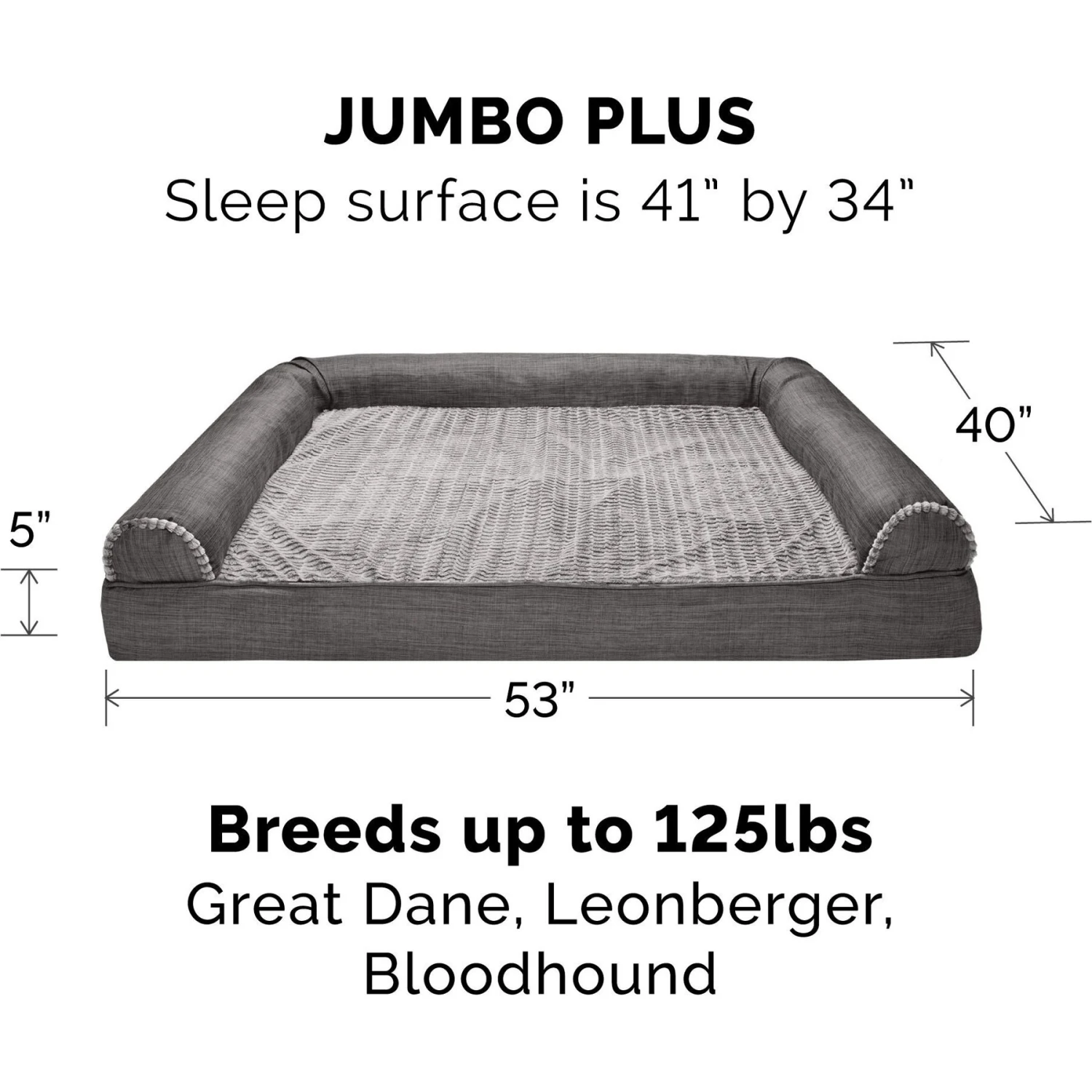 FurHaven Pet Products Luxe Fur & Performance Linen Full Support Dog & Cat Bed 5 FurHaven Pet Products Luxe Fur & Performance Linen Full Support Dog & Cat Bed - Image 3