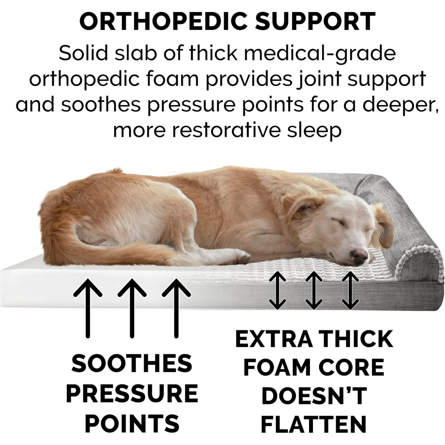 FurHaven Pet Products Luxe Fur & Performance Linen Full Support Dog & Cat Bed 8 FurHaven Pet Products Luxe Fur & Performance Linen Full Support Dog & Cat Bed - Image 6