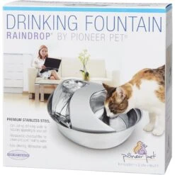 Pioneer Pet Stainless Steel Dog & Cat Fountain Raindrop Design & Pioneer Pet Replacement Filters For Ceramic & Stainless Steel Fountains -Blue Buffalo || ROYAL CANIN || Wellness Sales 947454 PT2. AC SS1800 V1693600695