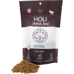 HOLI Elk & Venison Grain-Free Freeze-Dried Dog & Cat Food Topping, 3-oz Bag