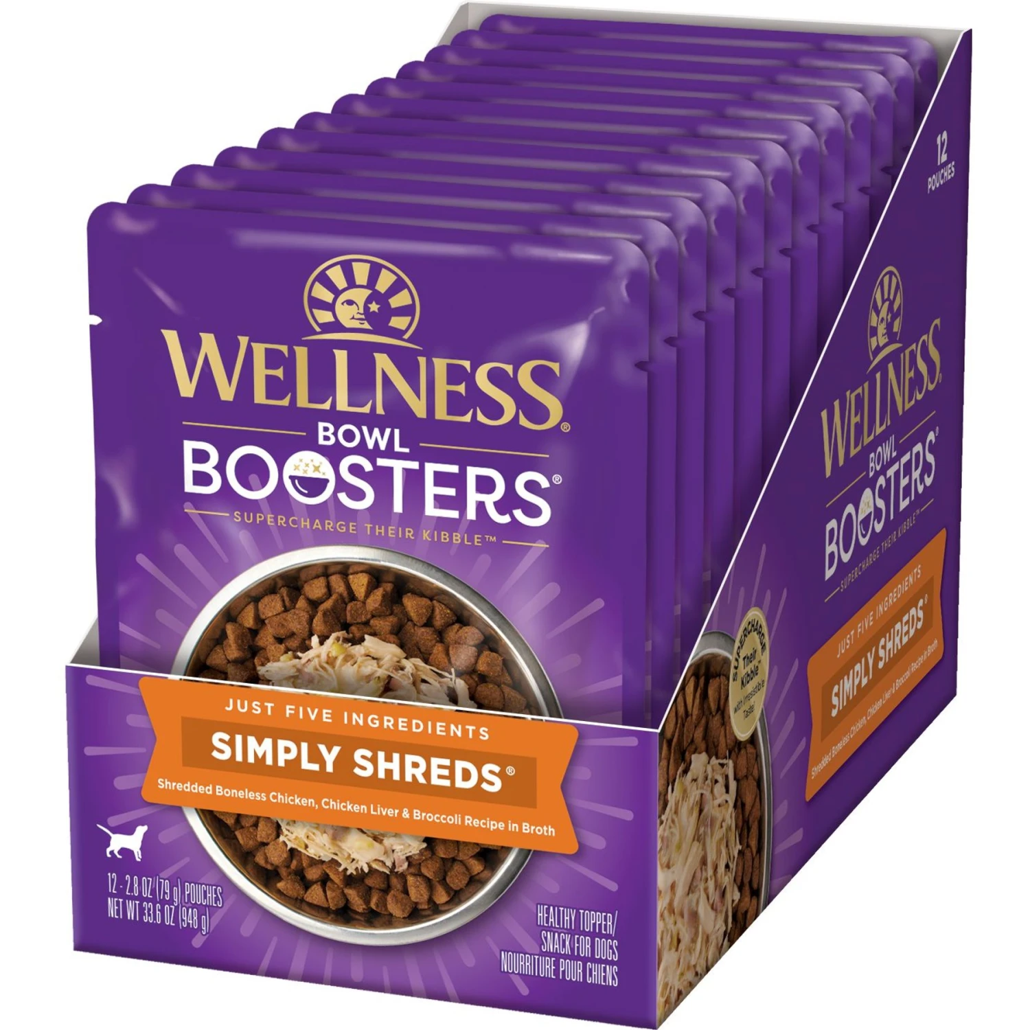 Wellness Bowl Boosters Simply Shreds Tuna, Beef & Carrots Natural Grain-Free Wet Dog Food Mixer Or Topper, 2.8-oz Pouch, Case Of 12 & Wellness Bowl Boosters Simply Shreds Chicken Liver & Broccoli Natural Grain-Free Wet Dog Food Mixer Or Topper, 2.8-oz Pouch, Case Of 12 8 Wellness Bowl Boosters Simply Shreds Tuna, Beef & Carrots Natural Grain-Free Wet Dog Food Mixer Or Topper, 2.8-oz Pouch, Case Of 12 & Wellness Bowl Boosters Simply Shreds Chicken Liver & Broccoli Natural Grain-Free Wet Dog Food Mixer Or Topper, 2.8-oz Pouch, Case Of 12 - Image 6