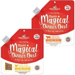 Stella & Chewy's Marie's Magical Dinner Freeze-Dried Raw Dust Grass-Fed Beef Dog Food Topper & Stella & Chewy's Marie's Magical Dinner Dust Freeze-Dried Raw Cage-Free Chicken Dog Food Topper