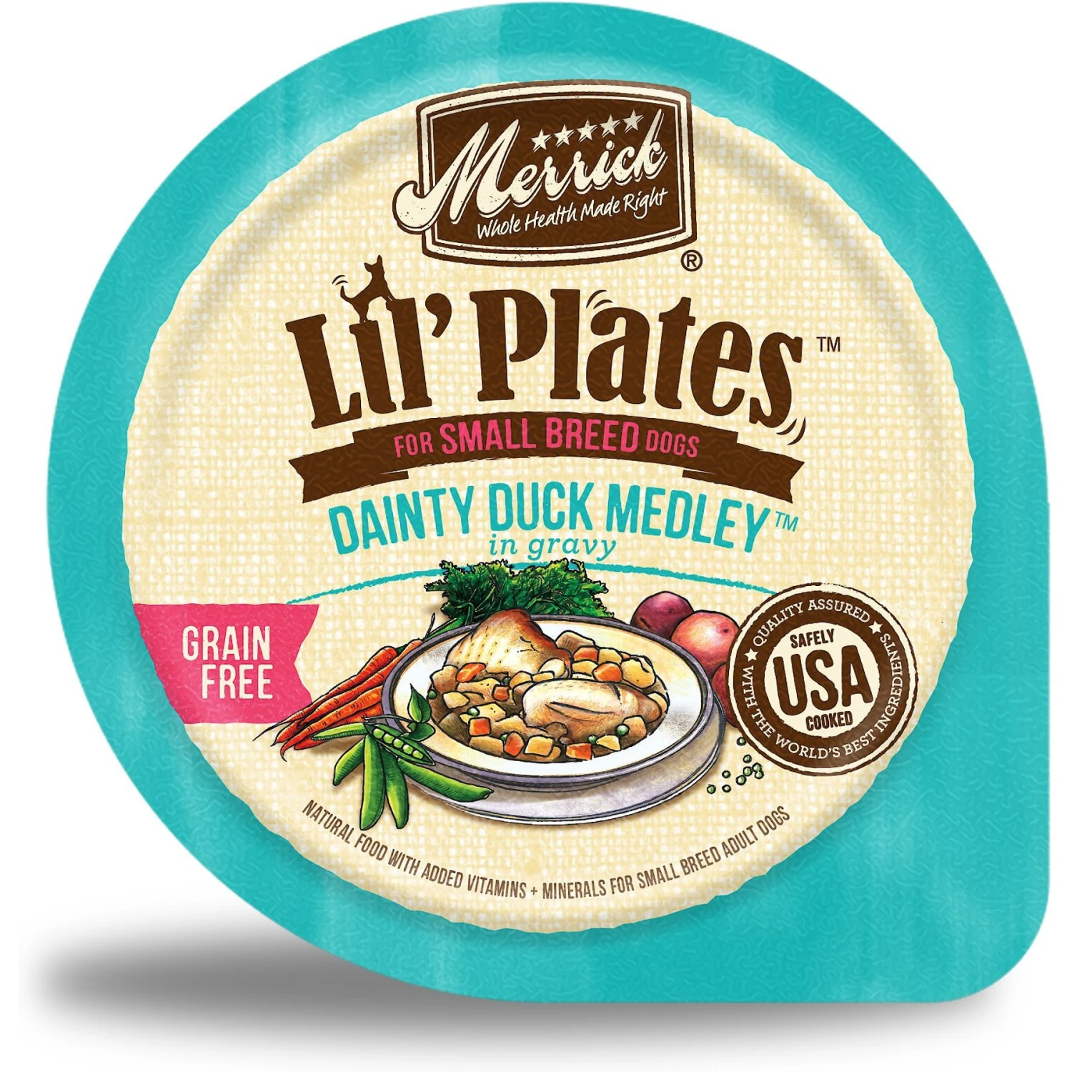 Merrick Lil' Plates Grain-Free Small Breed Wet Dog Food Dainty Duck Medley 3 Merrick Lil' Plates Grain-Free Small Breed Wet Dog Food Dainty Duck Medley